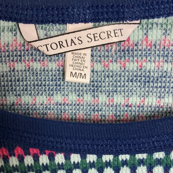 NEW Victoria's Secret Blue 2 Piece Knit  Pajama Set - Picture 11 of 16